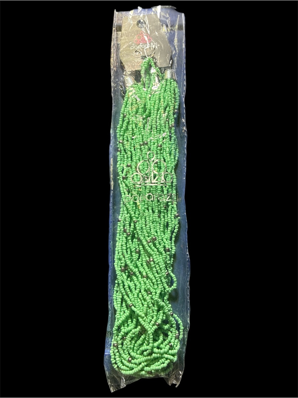 NWT Paparazzi Mint Green Seed Bead Multi-Strand Statement Necklace Set